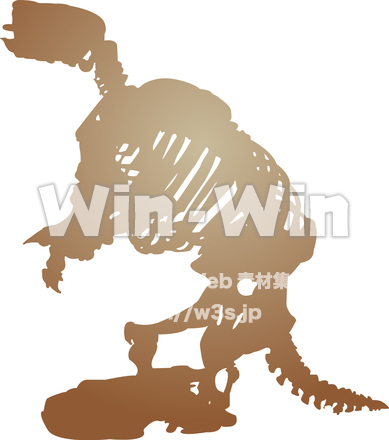 恐竜のシルエット素材 W-006839