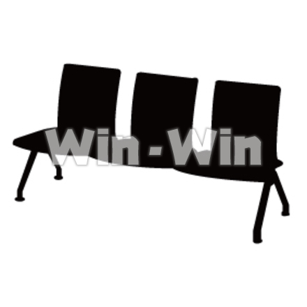 三人掛け用の椅子のシルエット素材 W-006347