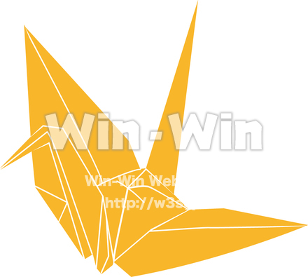 折り鶴のシルエット素材 W-012548