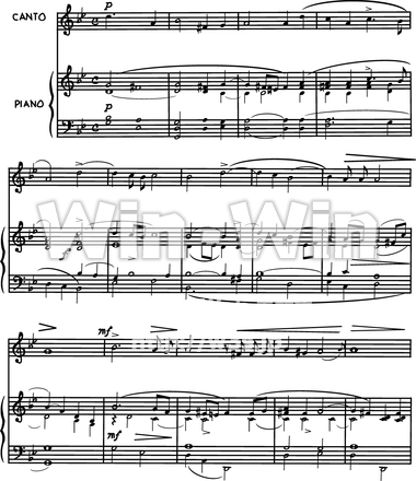 楽譜のシルエット素材 W-013169