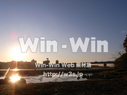 多摩川河原の写真素材 W-013547