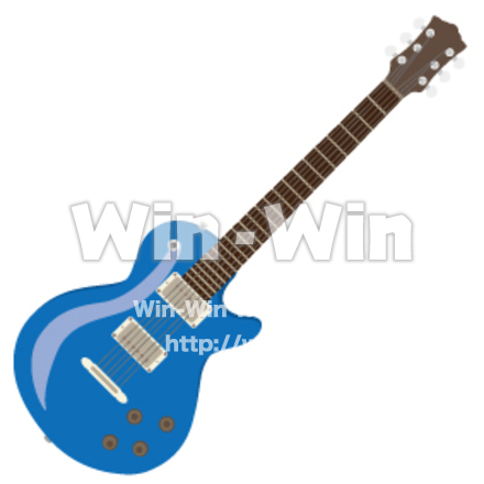 エレキギター　（青）のCG・イラスト素材 W-013438