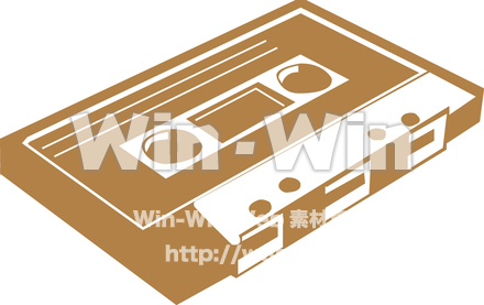 カセットテープのシルエット素材 W-013639