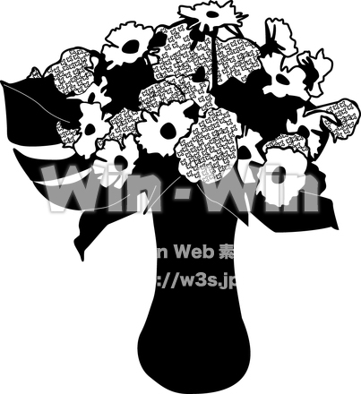 花のシルエット素材 W-013936