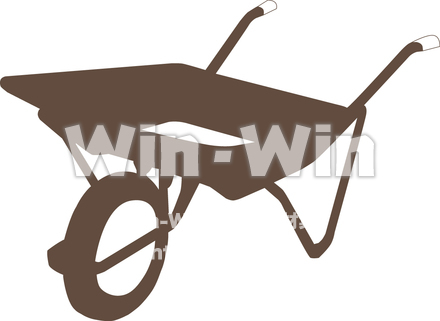 工事用品一輪車のシルエット素材 W-013120