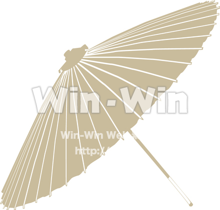 和傘のシルエット素材 W-013171