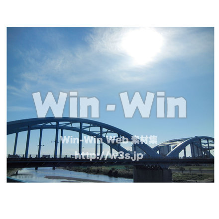 丸子橋と太陽の写真素材 W-013260