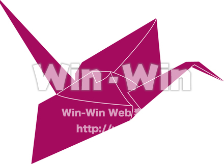 折り鶴のシルエット素材 W-012551
