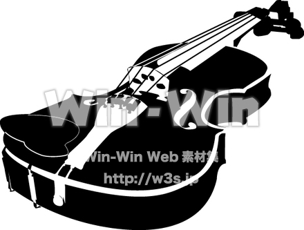 バイオリンのシルエット素材 W-013955