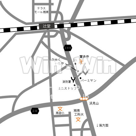 辻堂駅周辺地図のCG・イラスト素材 W-015247