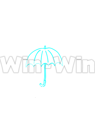 傘のシルエット素材 W-015097