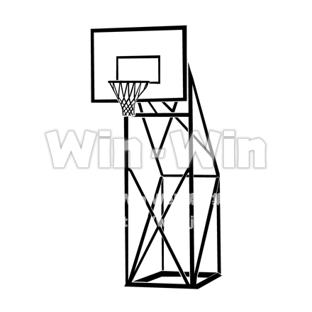 バスケットゴールのシルエット素材 W-014995