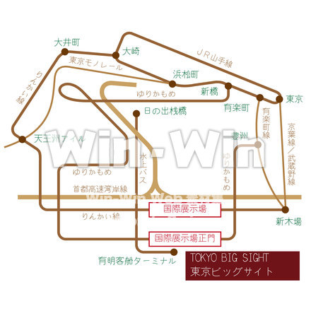 東京ビッグサイト路線地図のCG・イラスト素材 W-015550