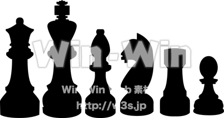 チェスの駒のシルエット素材 W-015986