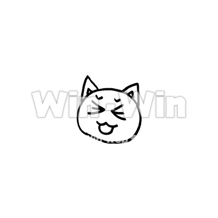 にゃーんと鳴く猫のシルエット素材 W-015029