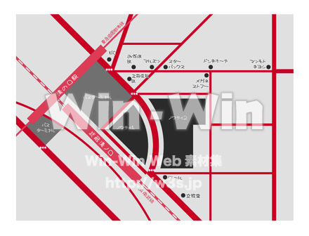 川崎市　溝口周辺地図のCG・イラスト素材 W-014299