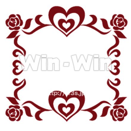 赤いバラのフレームのCG・イラスト素材 W-014284