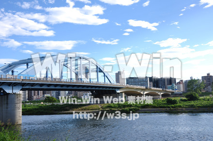 丸子橋と中原区の写真素材 W-014809