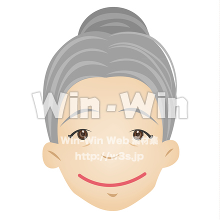 シニア女性の顔のCG・イラスト素材 W-015291