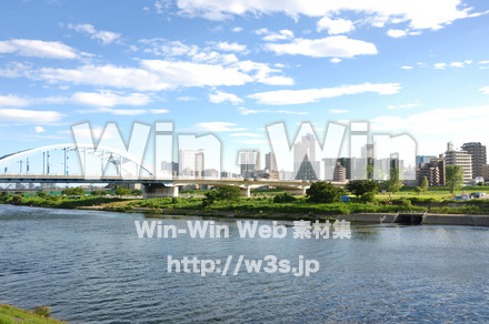 丸子橋と中原区の写真素材 W-014810