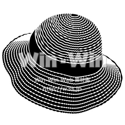麦わら帽子のシルエット素材 W-016459
