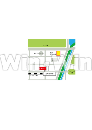 横浜人形の家への地図のCG・イラスト素材 W-017859