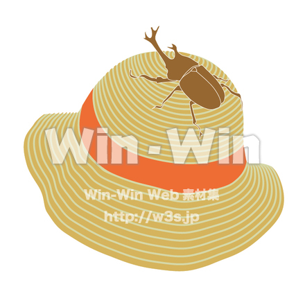 麦わら帽子のCG・イラスト素材 W-017549