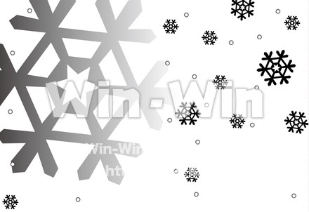 冬のイラスト（雪と雪の結晶）のシルエット素材 W-017727
