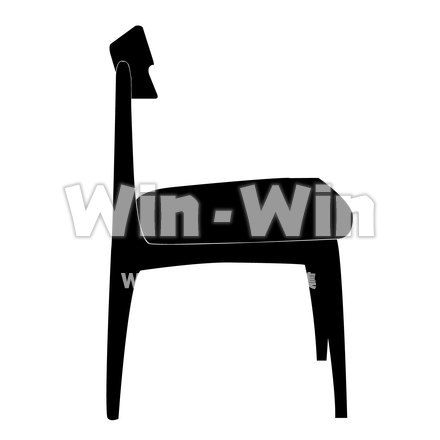 椅子横向きのシルエット素材 W-017440
