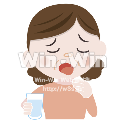 喉の渇き W の無料cg イラスト素材