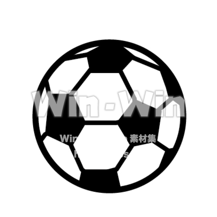 サッカーボールのシルエット素材 W-016562