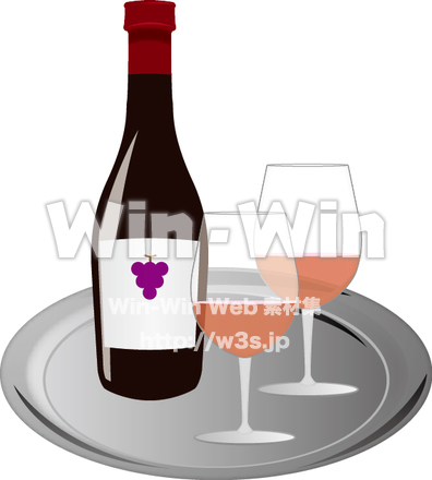 ワインとグラスのCG・イラスト素材 W-016505