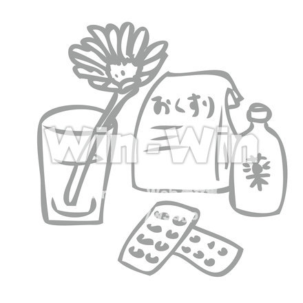 お花とお薬のCG・イラスト素材 W-019927