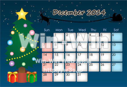 2014年12月カレンダーのCG・イラスト素材 W-019530
