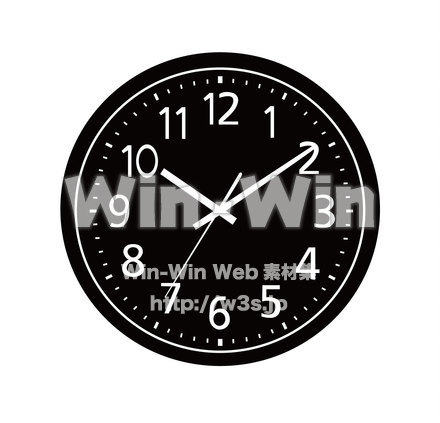 壁掛け時計のシルエット素材 W-019786