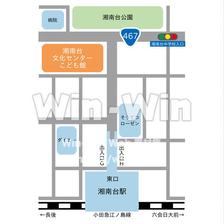 湘南台文化センター子ども館地図のCG・イラスト素材 W-019521