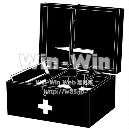 救急箱のシルエット素材 W-018293