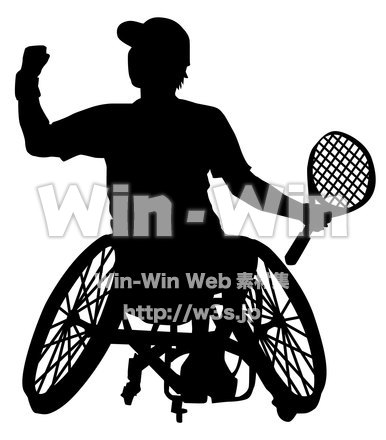 車椅子テニスのシルエット素材 W-019803