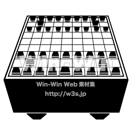 碁盤のシルエット素材 W-018128