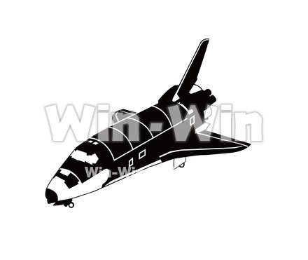 スペースシャトルのシルエット素材 W-019792