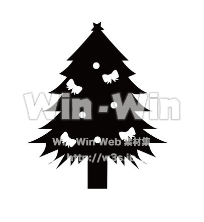 クリスマスツリーのシルエット素材 W-019813
