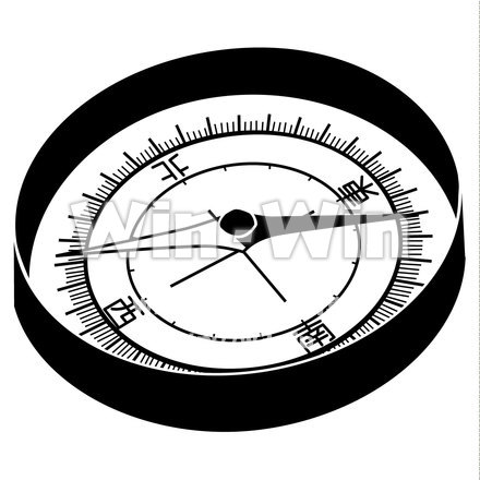 方位磁石のシルエット素材 W-019032