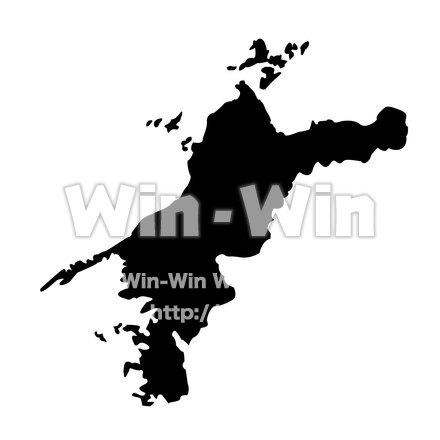 愛媛県地図のシルエット素材 W-019036