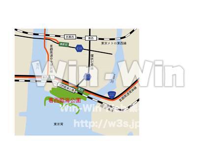 名所地図「葛西臨海公園」のCG・イラスト素材 W-018329