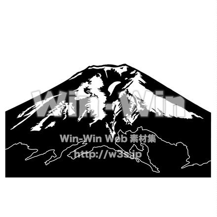 富士山のシルエット素材 W-018087
