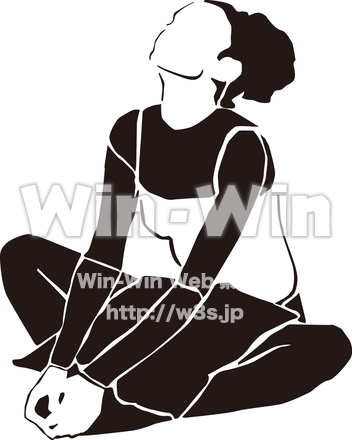 見上げる女性のシルエット素材 W-018962