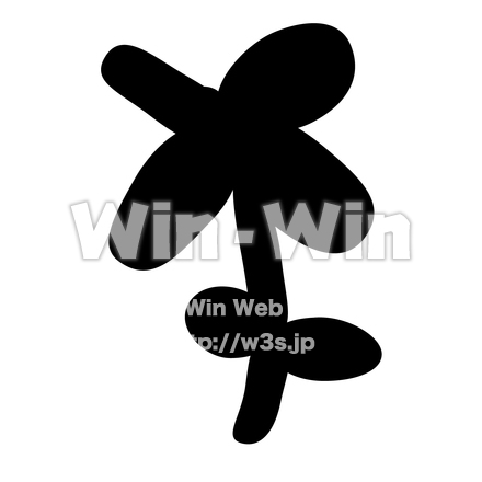 バルーンアート　花のシルエット素材 W-018928