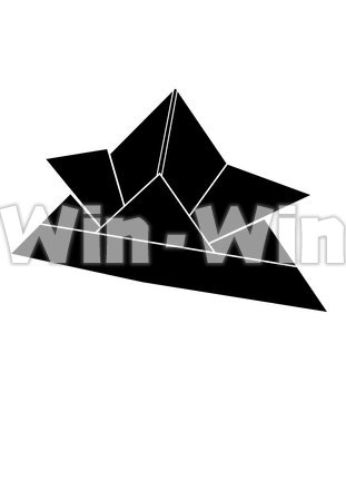 折り紙の兜のシルエット素材 W-019346