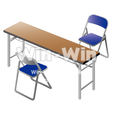 長机とパイプ椅子のCG・イラスト素材 W-019625