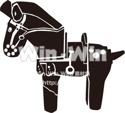 馬埴輪のシルエット素材 W-018955